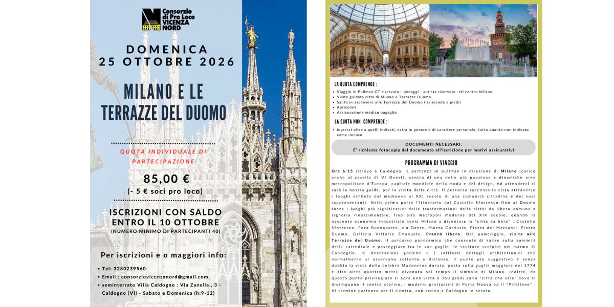 volantino gita milano fronte e retro